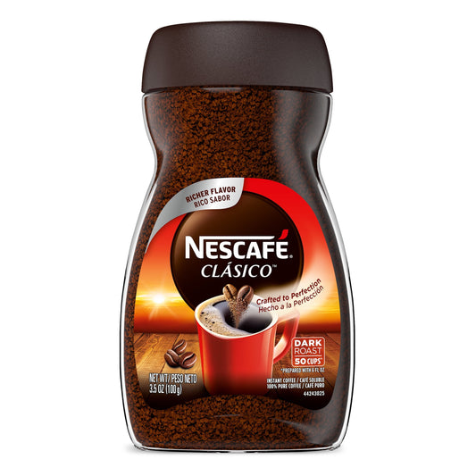 NESCAFÉ CLÁSICO Instant Coffee, Dark Roast, 1 Jar (3.5 Oz)
