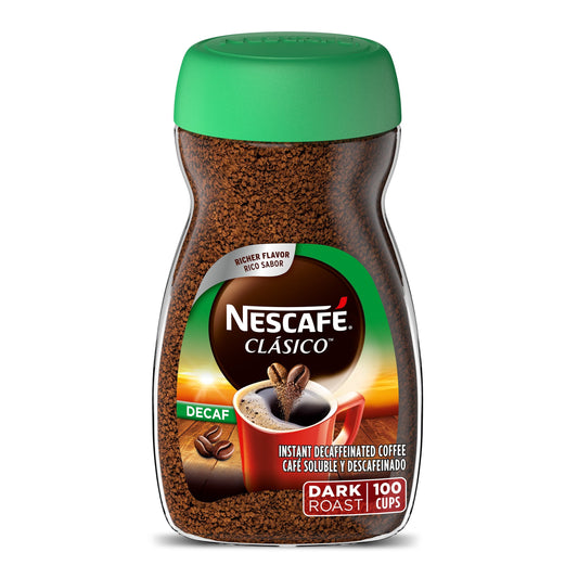 NESCAFÉ CLÁSICO, Instant Coffee, Decaf Dark Roast, 1 Jar (7 Oz)