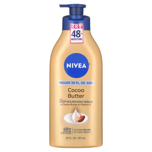 NIVEA Cocoa Butter Body Lotion with Deep Nourishing Serum, 20 Fl Oz