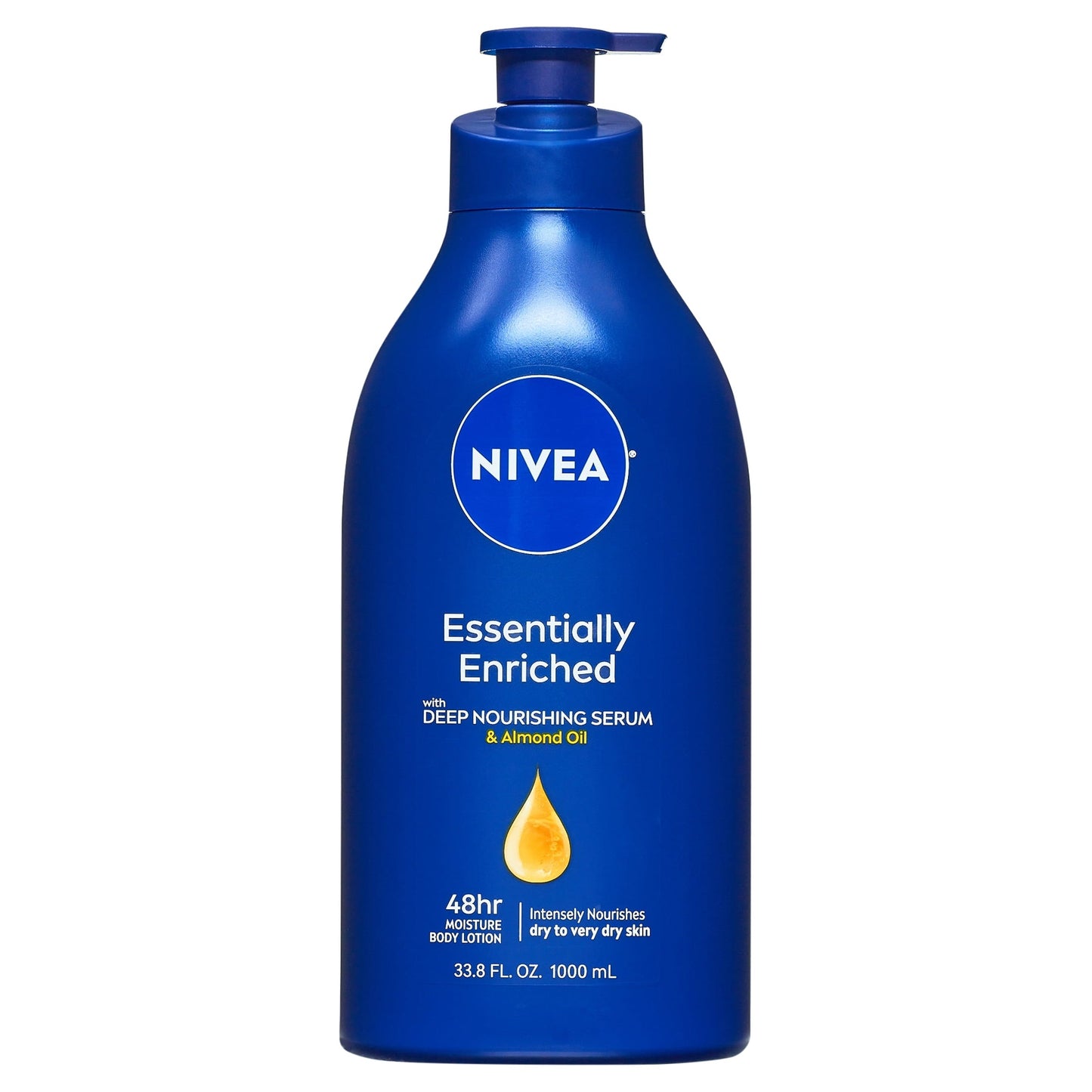 NIVEA Essentially Enriched Body Lotion for Dry Skin, 33.8 Fl Oz Pump Bottle