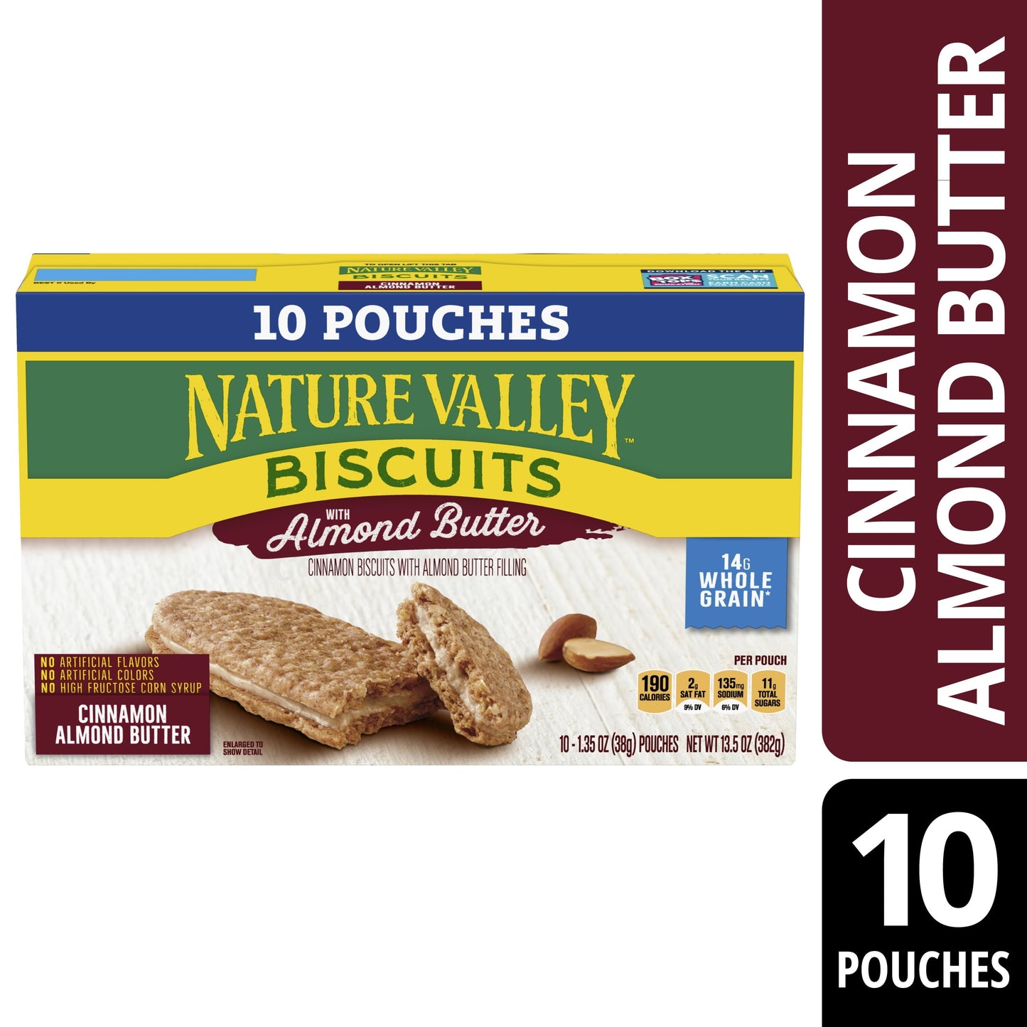 Nature Valley Biscuit Sandwiches, Cinnamon Almond Butter, 10 ct, 13.5 OZ