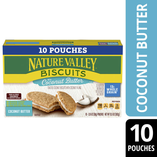 Nature Valley Biscuit Sandwiches, Coconut Butter, Snack Value Pack, 10 ct, 13.5 OZ