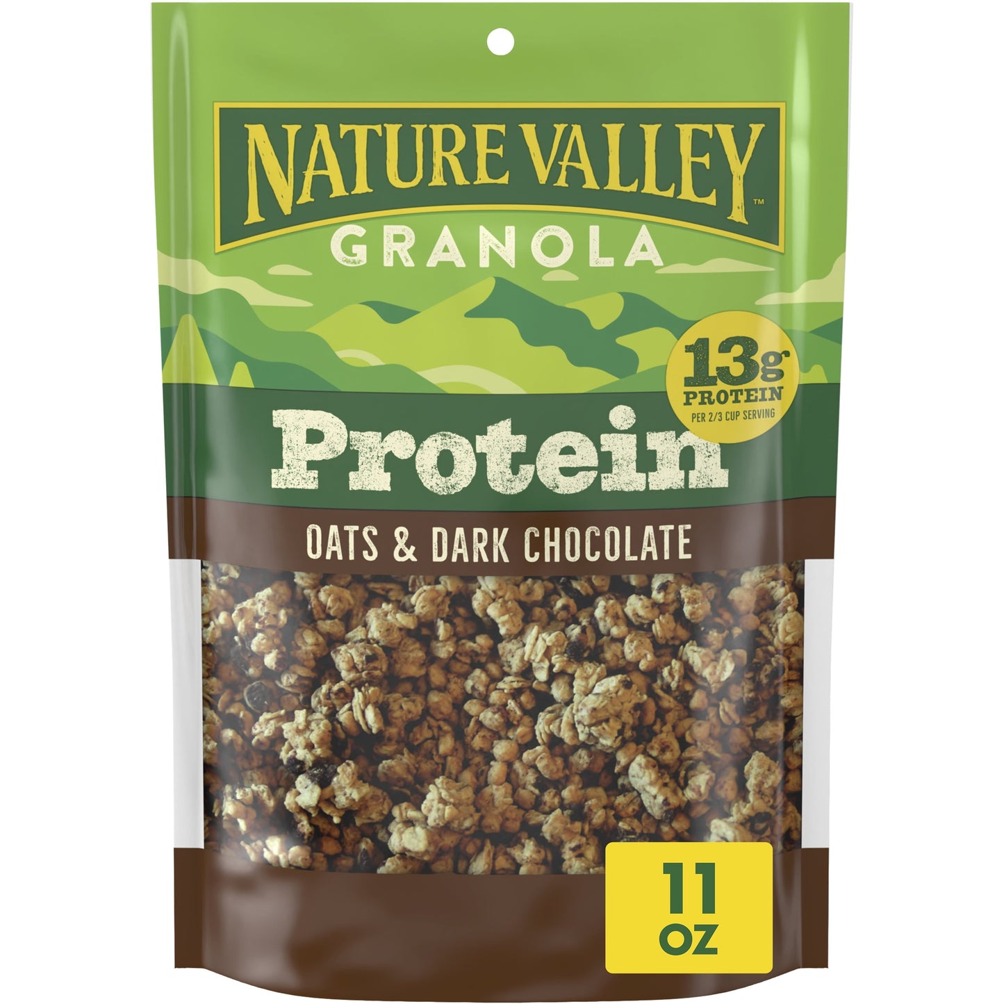 Nature Valley Protein Granola, Oats and Dark Chocolate, Resealable Bag, 11 OZ