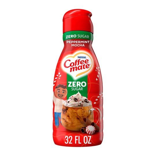 Nestle Coffee mate Zero Sugar Peppermint Mocha Liquid Coffee Creamer, 32 fl oz