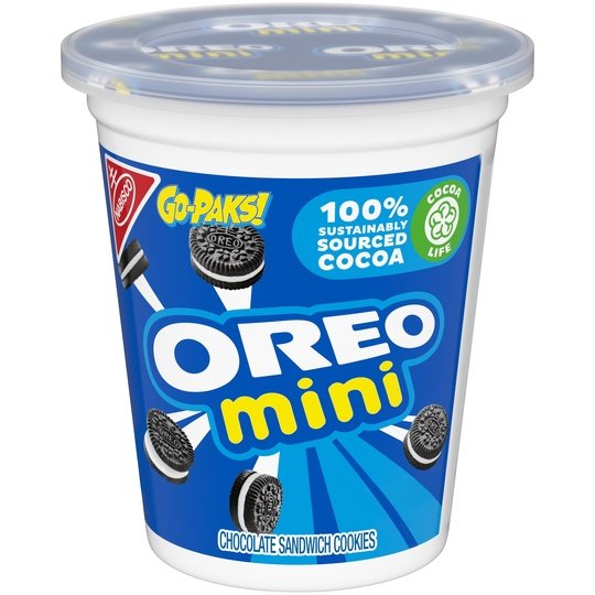 OREO Mini Chocolate Sandwich Cookies, Go-Paks, 3.5 oz Cup