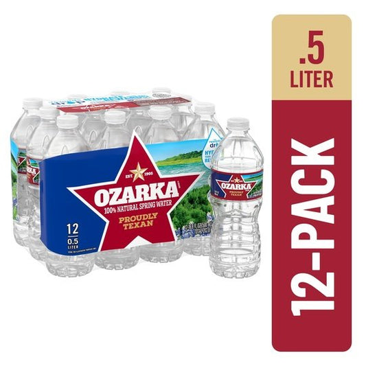 OZARKA Brand 100% Natural Spring Water, 16.9-ounce plastic bottles (Pack of 12)