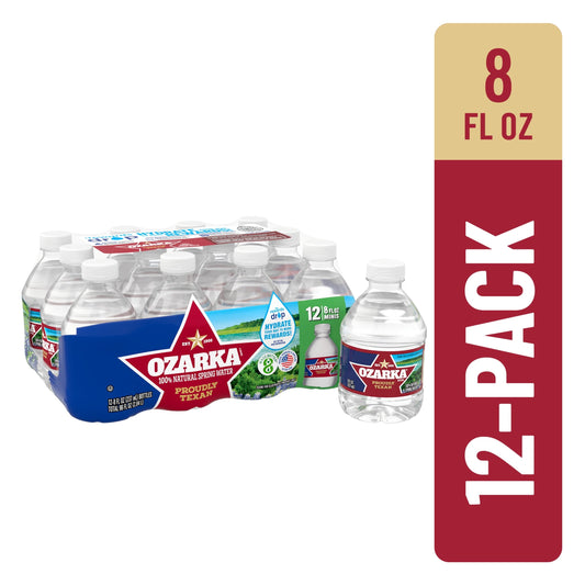 OZARKA Brand 100% Natural Spring Water, 8-ounce mini plastic bottles (Pack of 12)