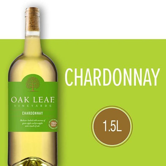 Oak Leaf Vineyards Chardonnay White Wine, 1.5 L Glass, ABV 13.00%