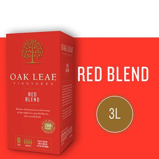 Oak Leaf Vineyards Red Blend Wine, 3 L Bag In Box, ABV 9.00%