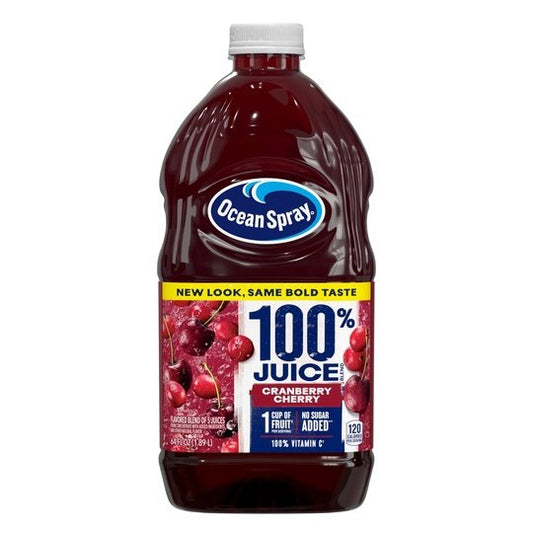 Ocean Spray 100% Juice Drink, Cranberry Cherry Flavor, 64 fl oz Bottle