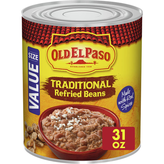Old El Paso Traditional Refried Beans, Value Size, 31 oz.