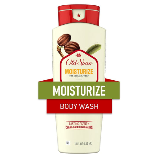 Old Spice Men's Body Wash Moisturize with Shea Butter, All Skin Types, 18 fl oz