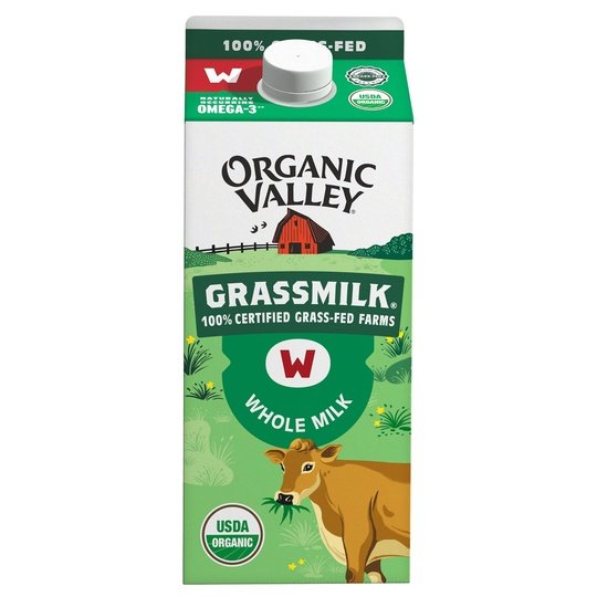 Organic Valley, Organic Whole Milk, Grassfed, Half Gallon Carton, 64 oz