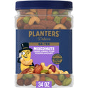 PLANTERS Deluxe Salted Mixed Nuts, Party Snacks, Plant-Based Protein 34oz (1 Container)