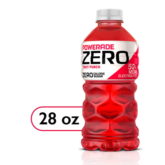 POWERADE Electrolyte Enhanced Zero Sugar Fruit Punch Sport Drink, 28 fl oz, Bottle