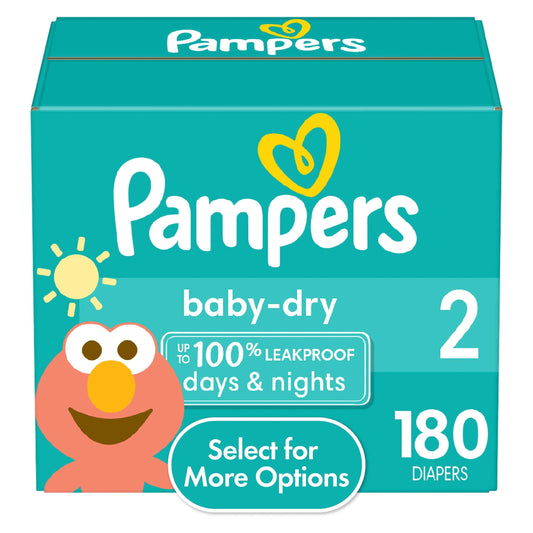 Pampers Baby Dry Diapers Size 2, 180 Count