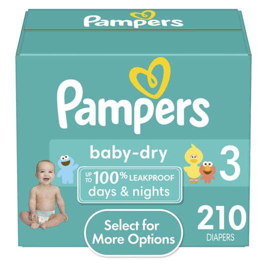 Pampers Baby Dry Diapers Size 3 210 Count (Select for More Options)