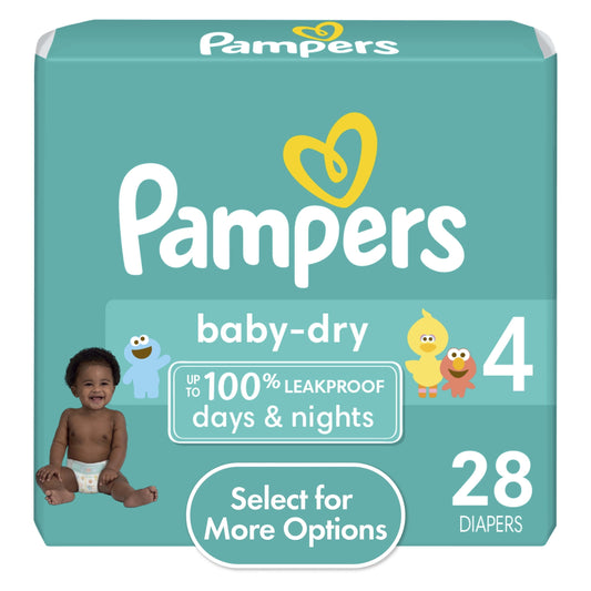 Pampers Baby Dry Diapers Size 4, 28 Count (Select for More Options)