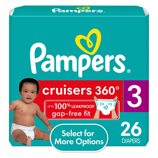 Pampers Cruisers 360 Diapers Size 3, 26 Count