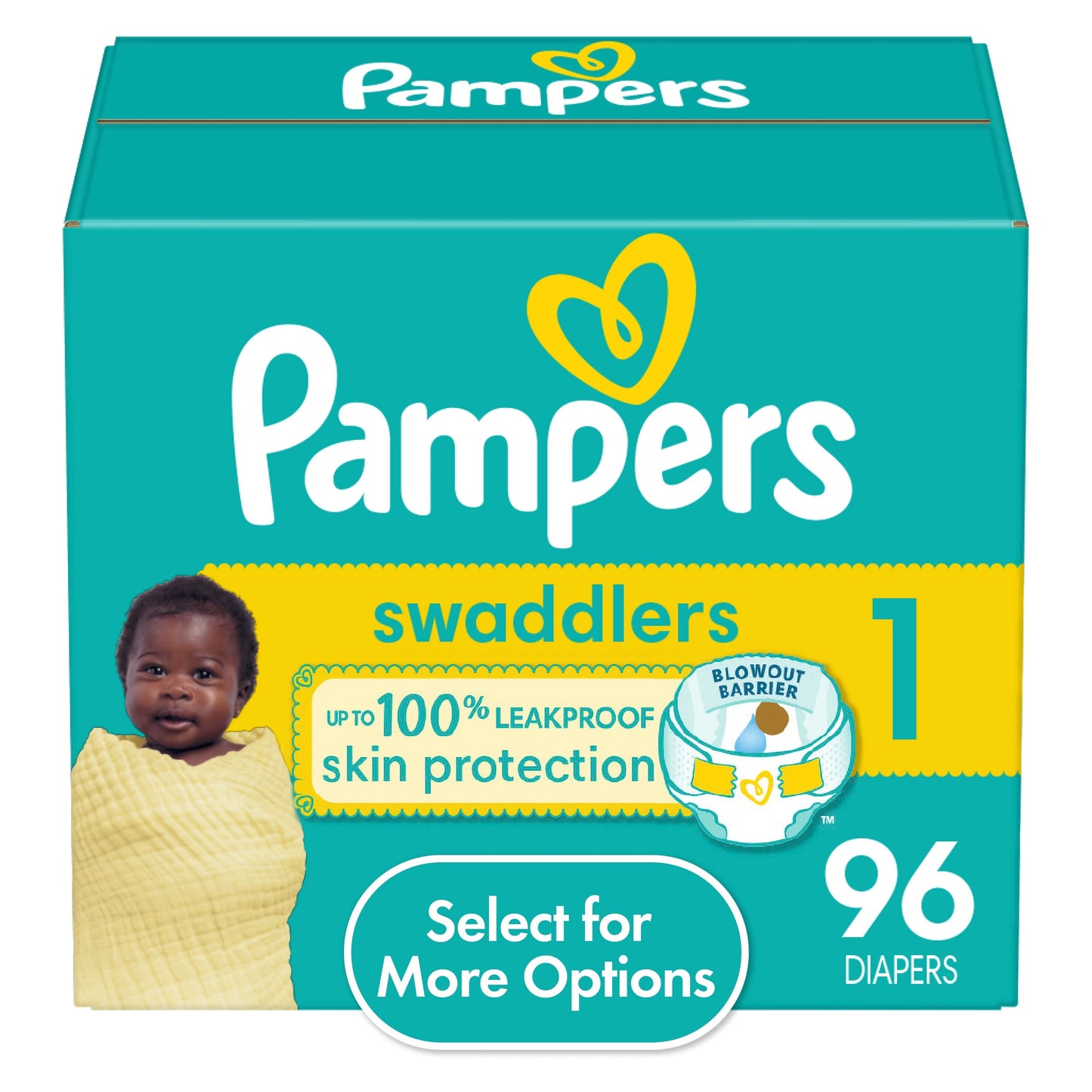 Pampers Swaddlers Diapers, Size 1, 96 Count (Select for More Options)