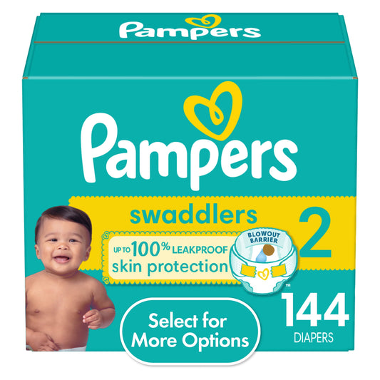 Pampers Swaddlers Diapers, Size 2, 144 Count