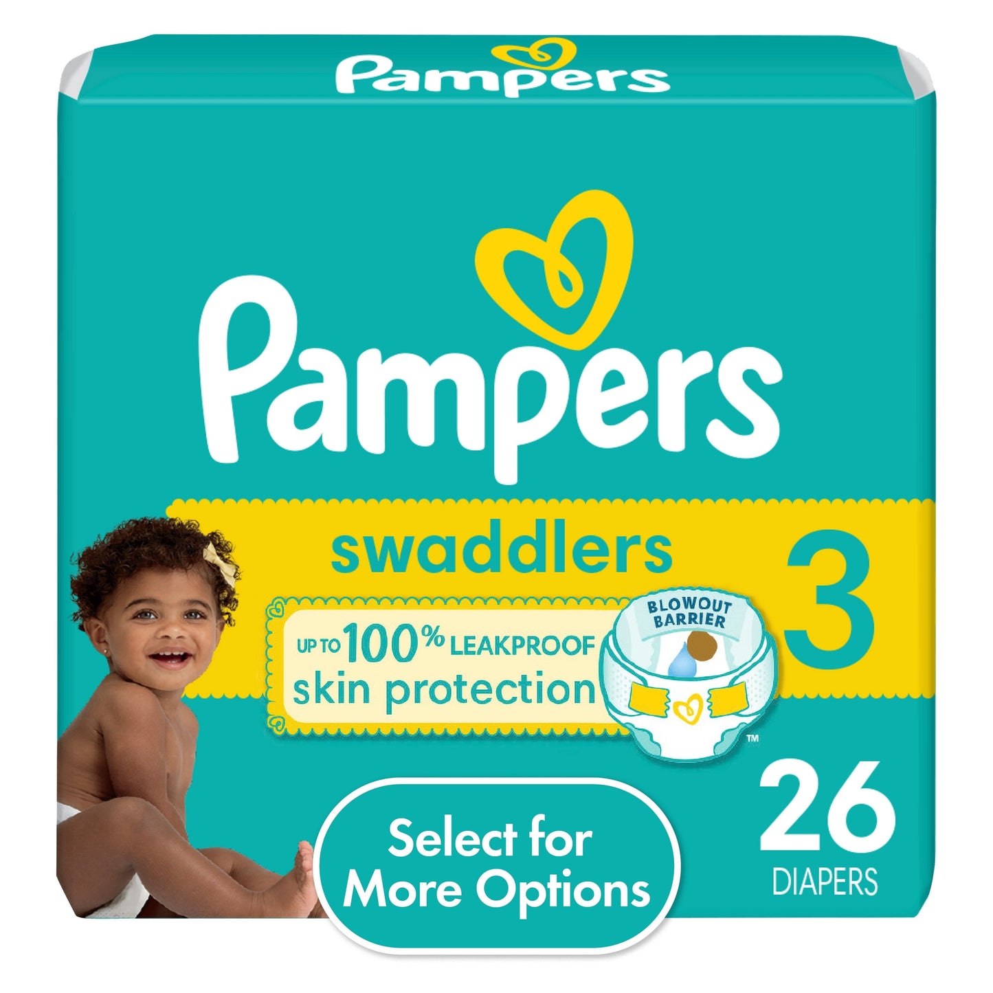Pampers Swaddlers Diapers, Size 3, 26 Count