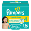 Pampers Swaddlers Diapers, Size 4, 116 Count