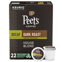 Peet's Coffee Decaf House Blend K-Cup Coffee Pods, Premium Dark Roast, 22 Count, Single Serve Capsules Compatible with Keurig