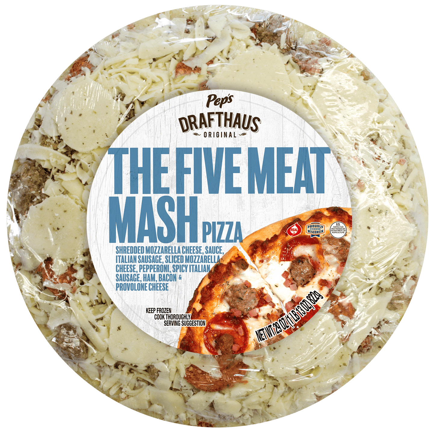 Pep's Drafthaus Original Five Meat Mash Frozen Pizza 33.6oz