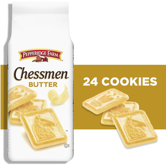 Pepperidge Farm Chessmen Butter Cookies, 7.25 oz Bag (24 Cookies)