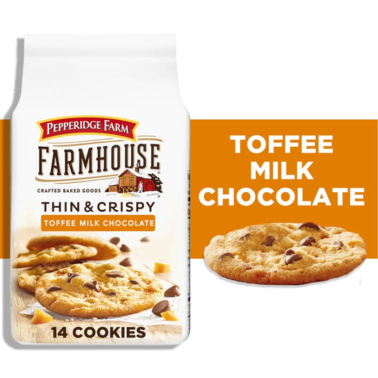 Pepperidge Farm Farmhouse Thin & Crispy Toffee Milk Chocolate Cookies, 6.9 oz. Bag