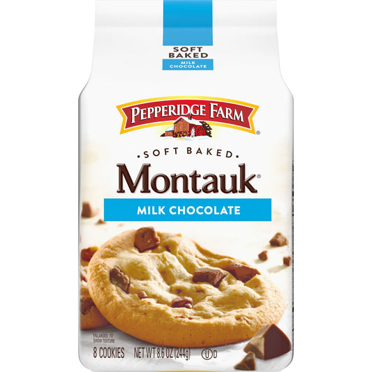 Pepperidge Farm Montauk Soft Baked Milk Chocolate Chunk Cookies, 8.6 oz Bag (8 Cookies)