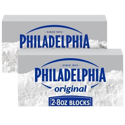 Philadelphia No Preservatives Original Cream Cheese 8 oz, 2 Count