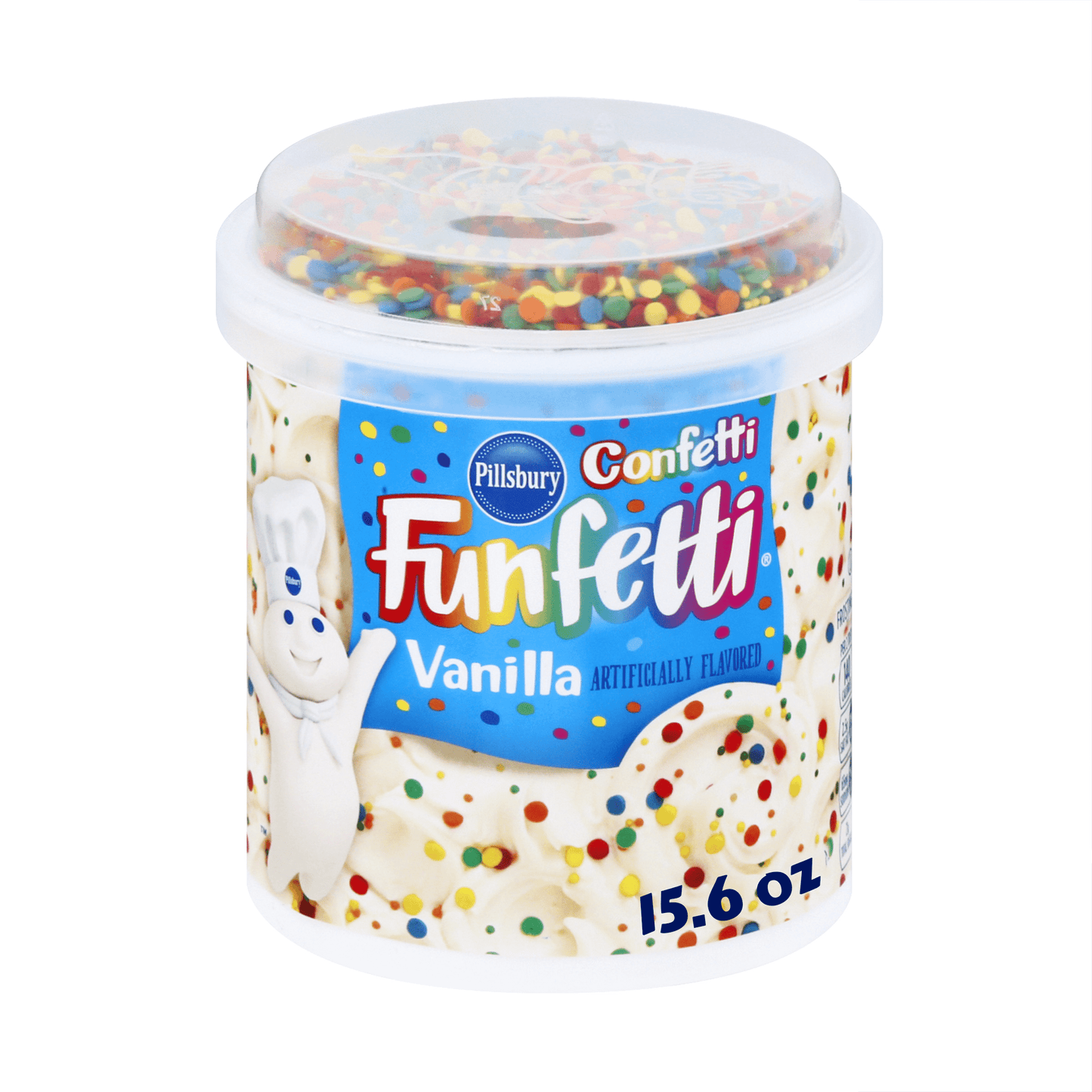 Pillsbury Funfetti Confetti Vanilla Frosting, 15.6 oz Tub