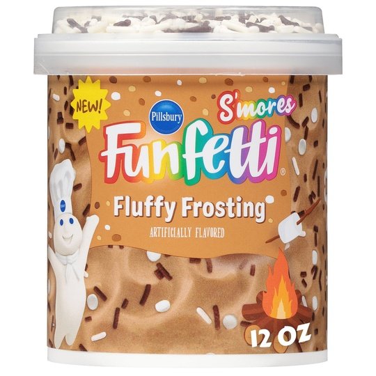 Pillsbury Funfetti S'mores Fluffy Graham Flavored Frosting, 12 oz Tub