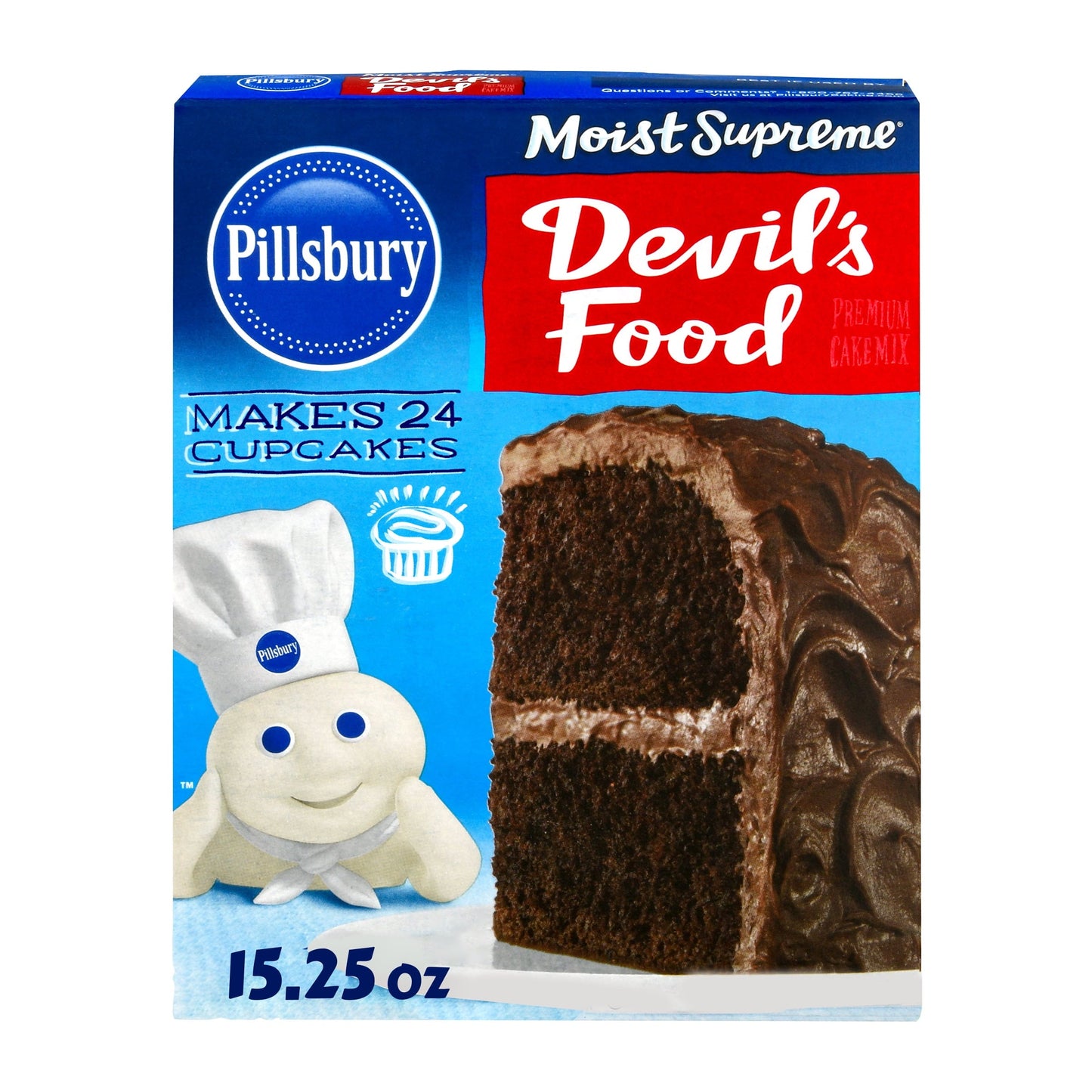 Pillsbury Moist Supreme Premium Devil's Food Cake Mix, 15.25 Oz Box