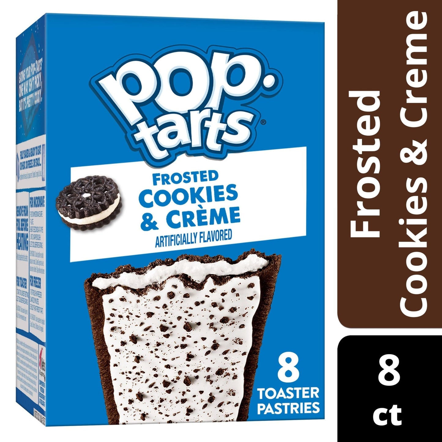 Pop-Tarts Frosted Cookies and Creme Instant Breakfast Toaster Pastries, Shelf-Stable, Ready-to-Eat, 13.5 oz, 8 Count Box