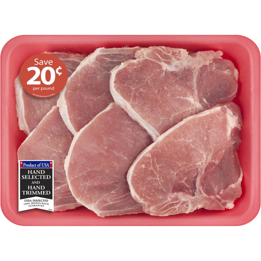 Pork Center Cut Loin Chops Bone-In Family Pack, 3.0 - 3.5 lb Tray