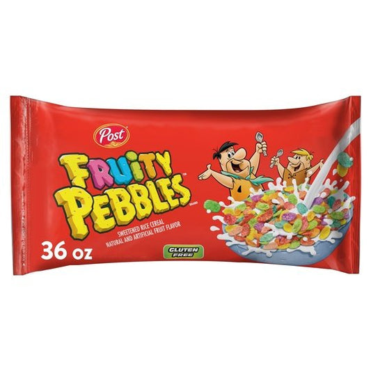 Post Fruity PEBBLES Cereal, 36 OZ Bag
