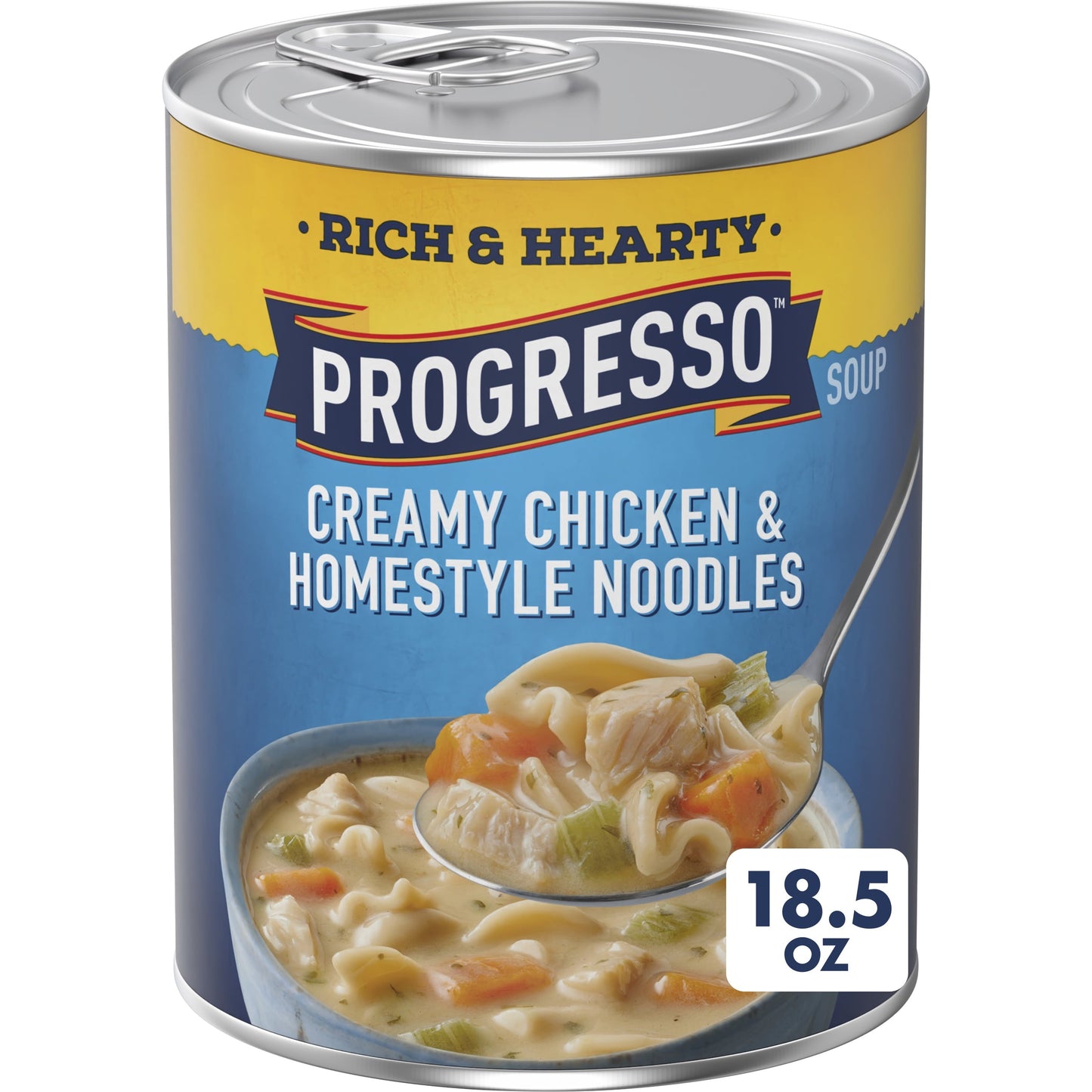 Progresso Creamy Chicken & Homestyle Noodles Soup, Rich & Hearty Canned Soup, 18.5 oz