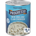 Progresso New England Clam Chowder Soup, Traditional Canned Soup, Gluten Free, 18.5 oz