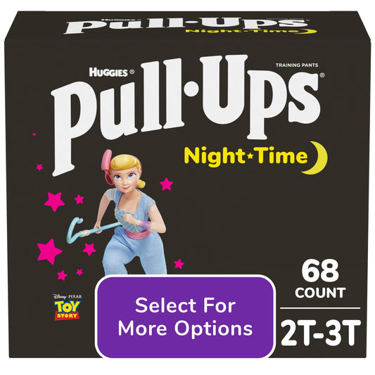 Pull-Ups Girls' Night-Time Training Pants, 2T-3T, 68 Ct