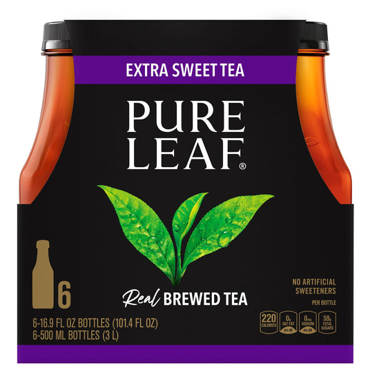 Pure Leaf Extra Sweet Real Brewed Iced Tea, 16.9 fl oz, 6 Pack Bottles