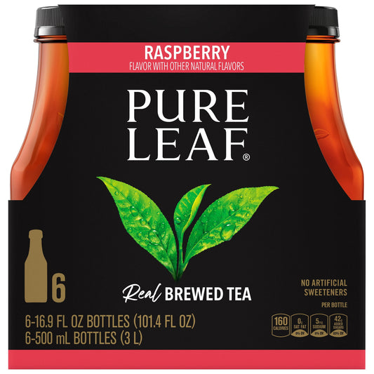 Pure Leaf Raspberry Real Brewed Iced Tea, 16.9 oz, 6 Pack Bottles