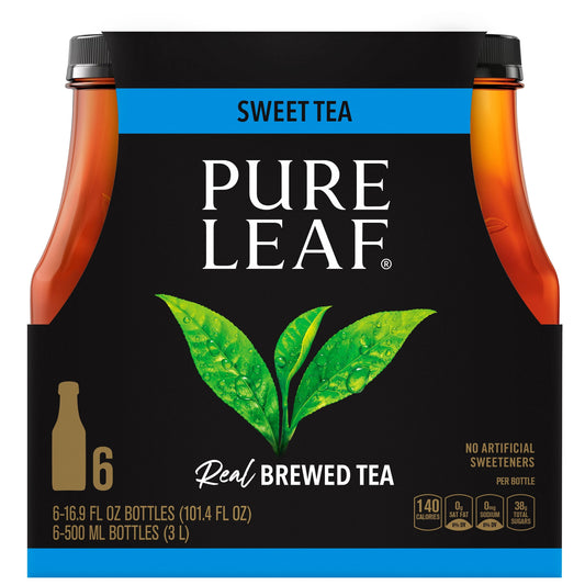 Pure Leaf Real Brewed, Iced Sweet Tea Bottle Tea Drink, 16.9 fl oz, 6 Bottles
