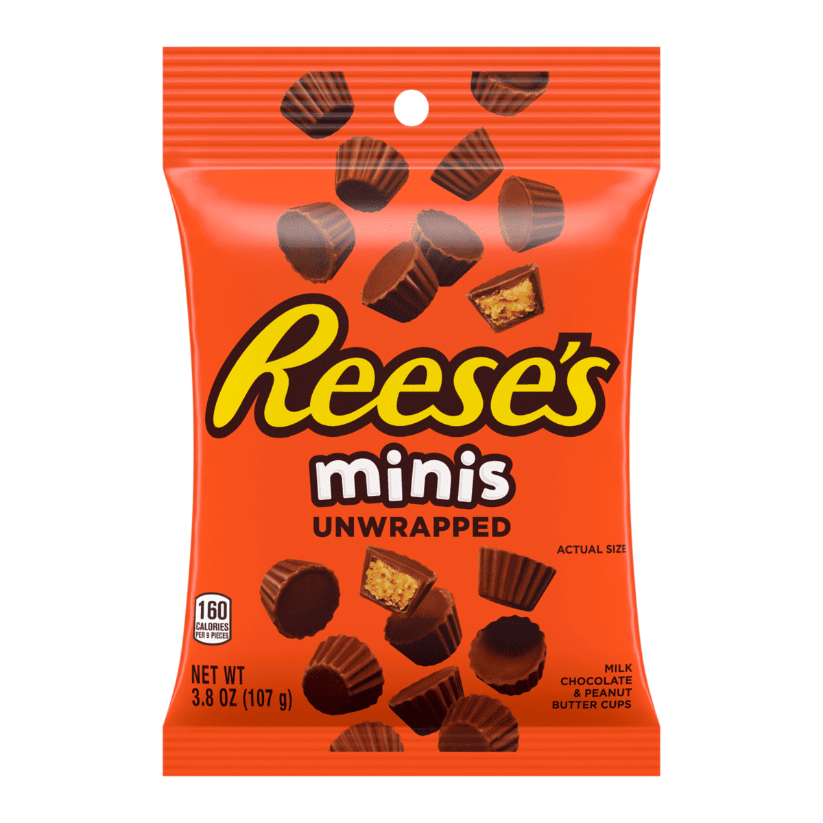 REESE'S Minis Milk Chocolate Peanut Butter Cup Candy, Gluten Free, 3.8 oz