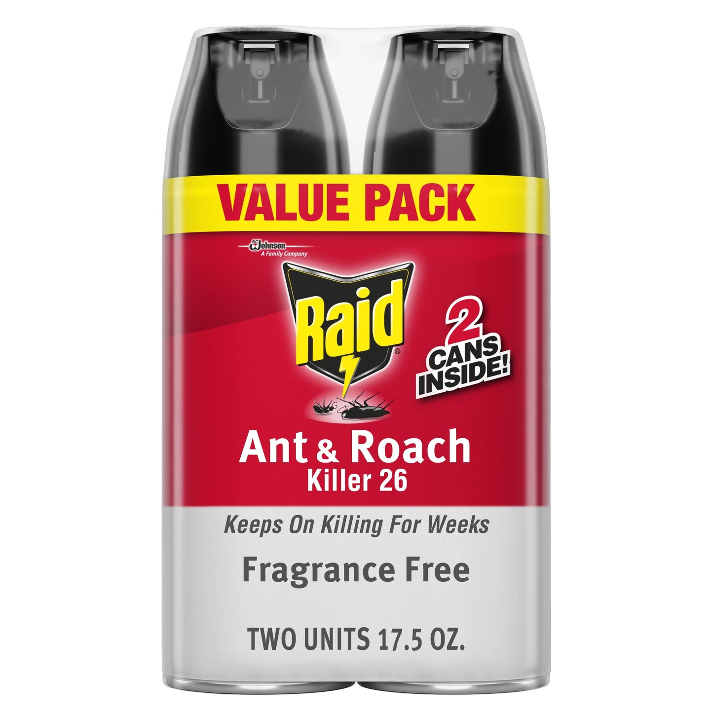 Raid®  Ant & Roach Killer 26, Fragrance-Free Bug Spray, 17.5 fl oz, 2 ct