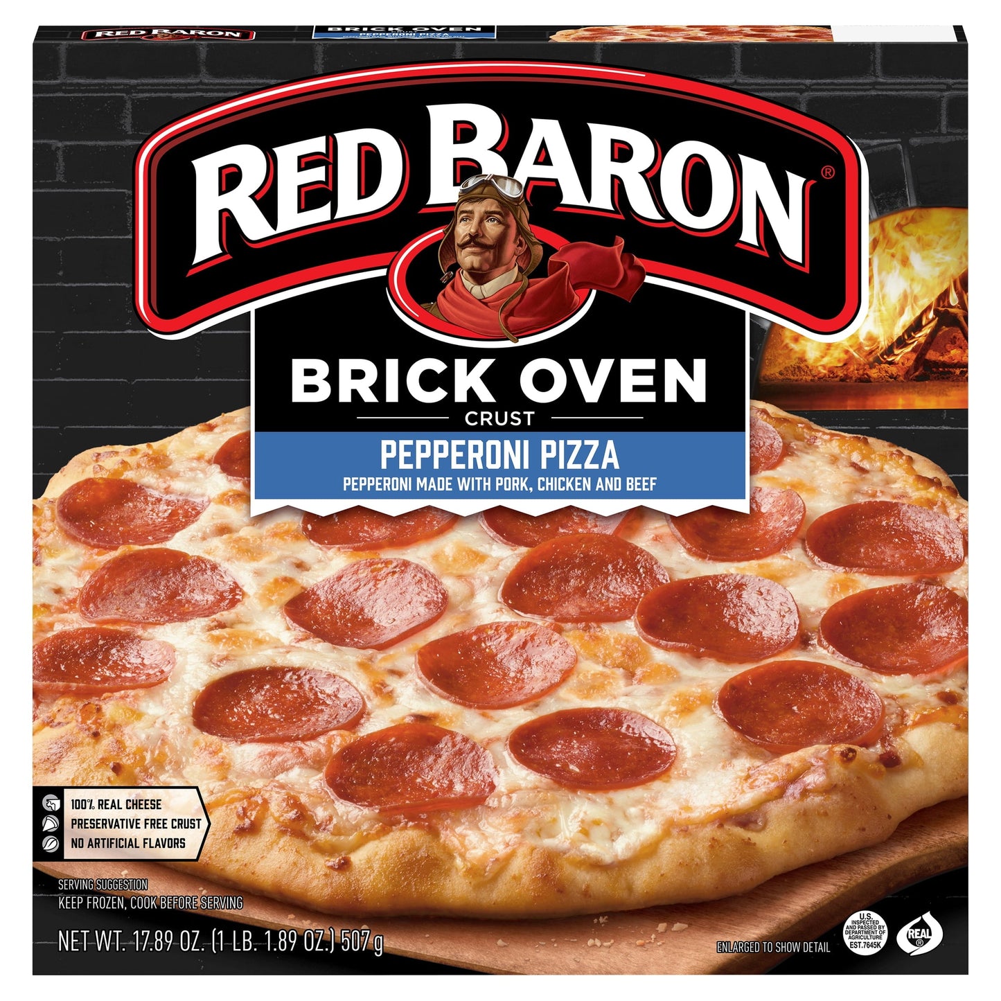 Red Baron Brick Oven Pepperoni Frozen Pizza 17.89 oz