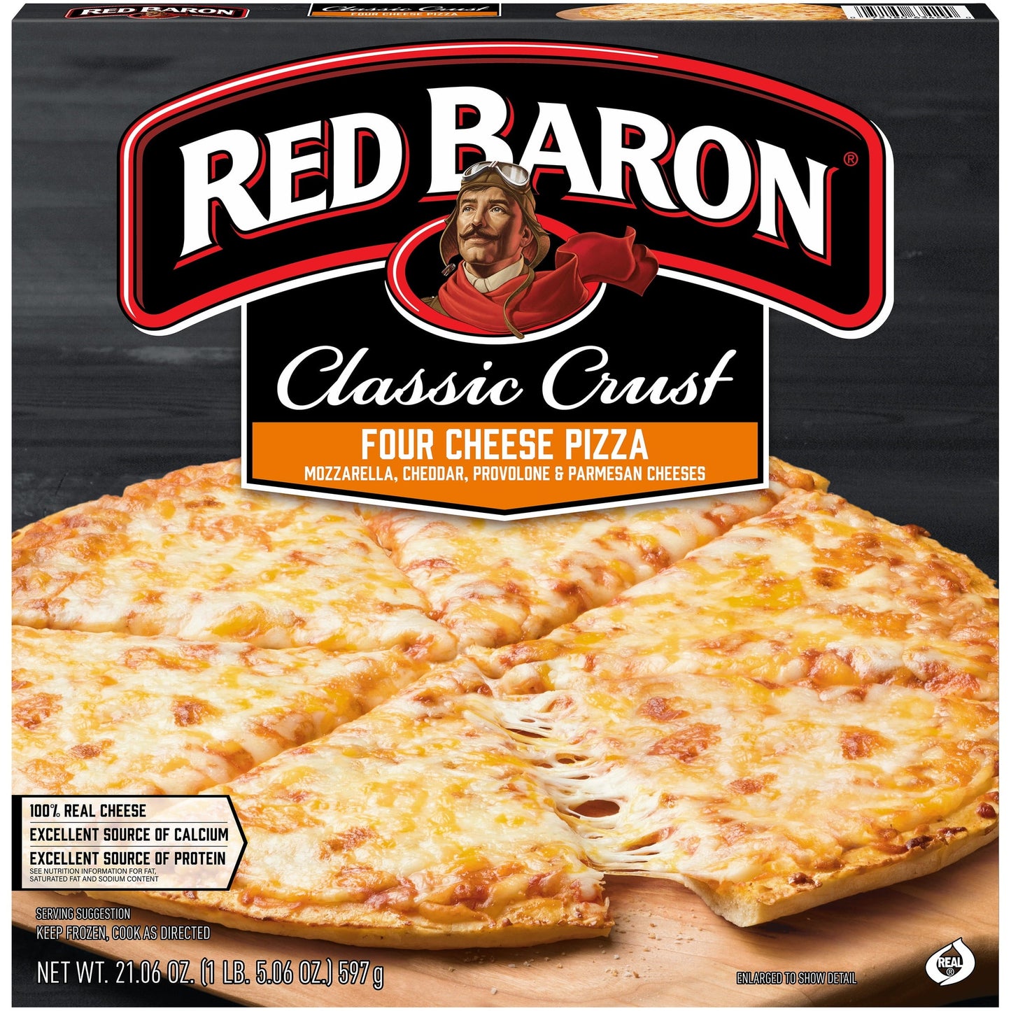 Red Baron, Frozen Pizza Classic Crust 4-Cheese, 21.06 oz