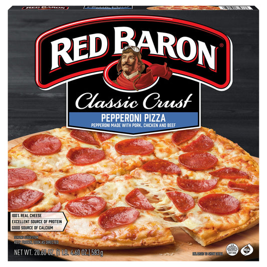 Red Baron Frozen Pizza Classic Crust Pepperoni, 20.60 oz